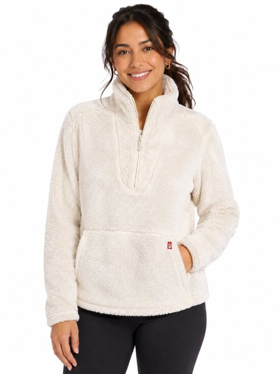 The North Face Tops - The North Face Womens Osito Quarter Zip Fleece Pullover Jacket White Small